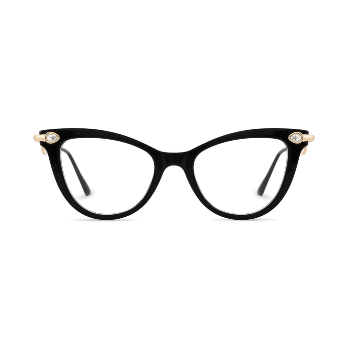 Eydology Brenda Black Women's Cat Eye Glasses with rhinestone 2