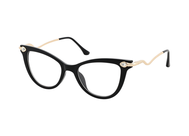 Eydology Brenda Black Women's Cat Eye Glasses with rhinestone 3