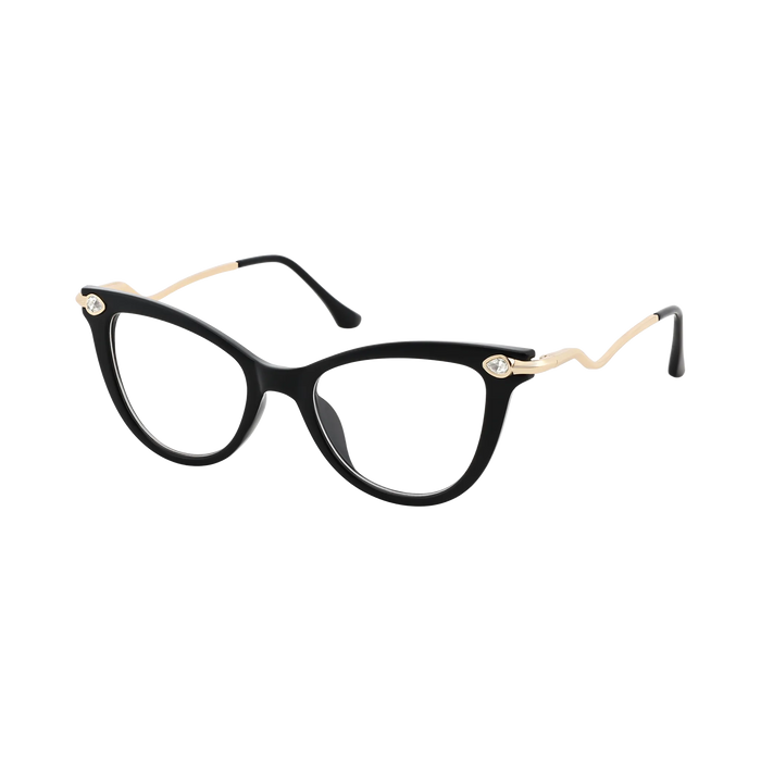 Eydology Brenda Black Women's Cat Eye Glasses with rhinestone 3