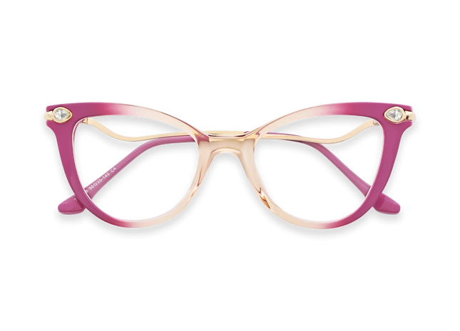 Eydology Brenda Fuchsia and Peach Gradient Women's Cat Eye Glasses 1
