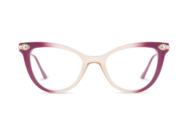 Eydology Brenda Fuchsia and Peach Gradient Women's Cat Eye Glasses 2