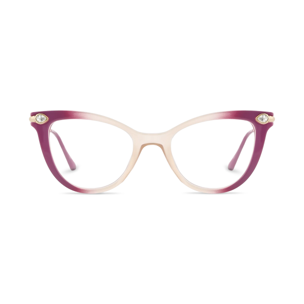 Eydology Brenda Fuchsia and Peach Gradient Women's Cat Eye Glasses 2