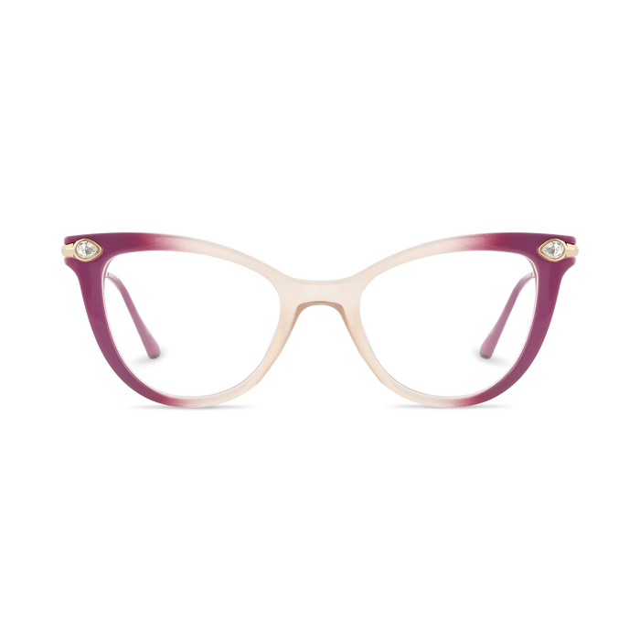 Eydology Brenda Fuchsia and Peach Gradient Women's Cat Eye Glasses 2