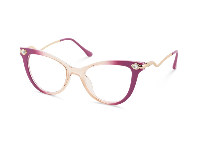 Eydology Brenda Fuchsia and Peach Gradient Women's Cat Eye Glasses 3