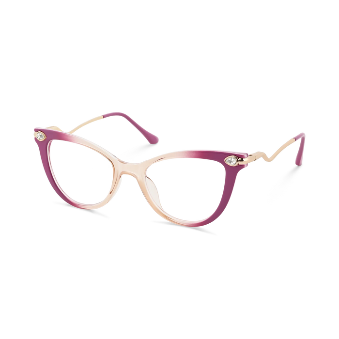 Eydology Brenda Fuchsia and Peach Gradient Women's Cat Eye Glasses 3