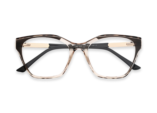 Eydology Briella Champagne Women's Cat Eye Glasses 1
