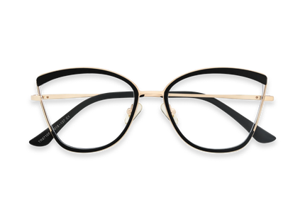 Eydology Brynlee Gold\Black Women's Cat Eye Glasses 1