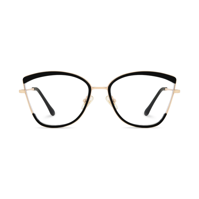 Eydology Brynlee Gold\Black Women's Cat Eye Glasses 2