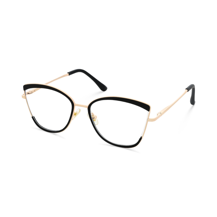 Eydology Brynlee Gold\Black Women's Cat Eye Glasses 3