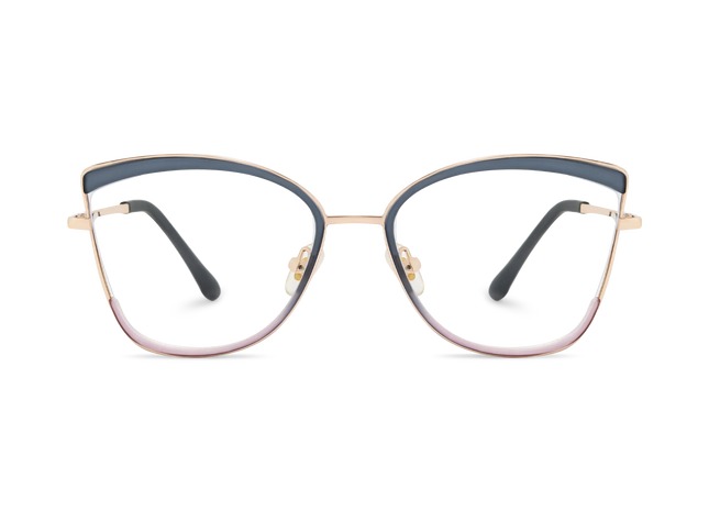 Eydology Brynlee Gold/Blue Women's Cat Eye Glasses 2