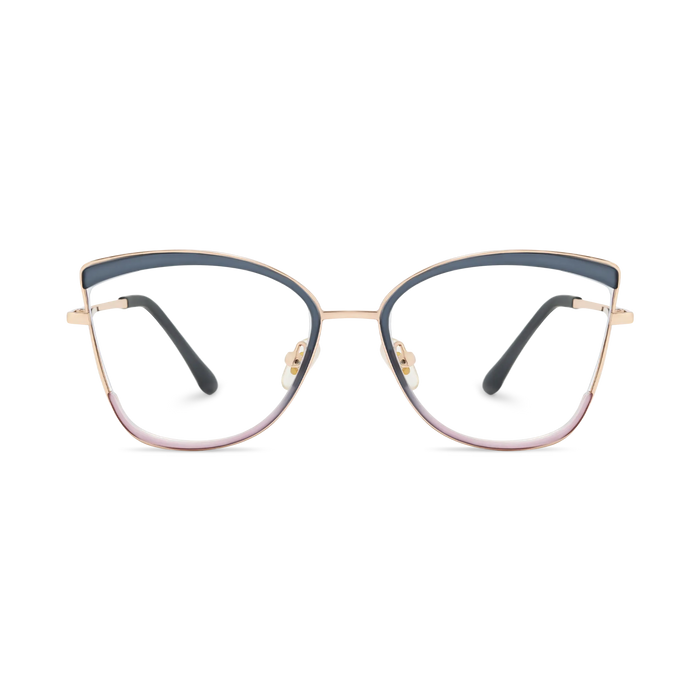 Eydology Brynlee Gold/Blue Women's Cat Eye Glasses 2