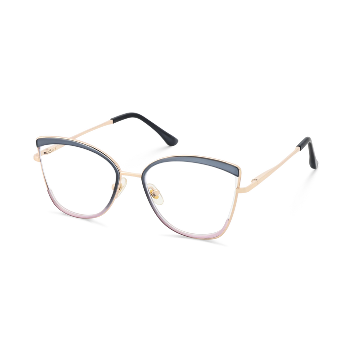 Eydology Brynlee Gold/Blue Women's Cat Eye Glasses 3