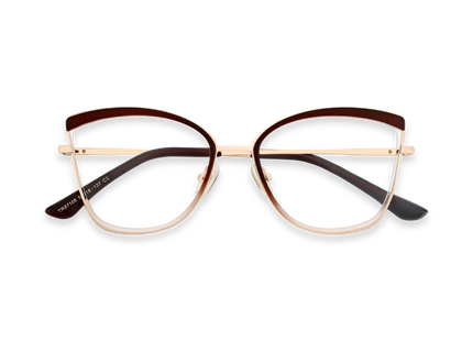 Eydology Brynlee Gold/Brown Women's Cat Eye Glasses 1