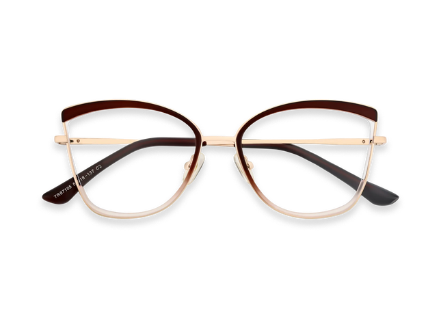 Eydology Brynlee Gold/Brown Women's Cat Eye Glasses 1