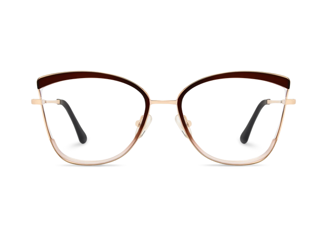 Eydology Brynlee Gold/Brown Women's Cat Eye Glasses 2