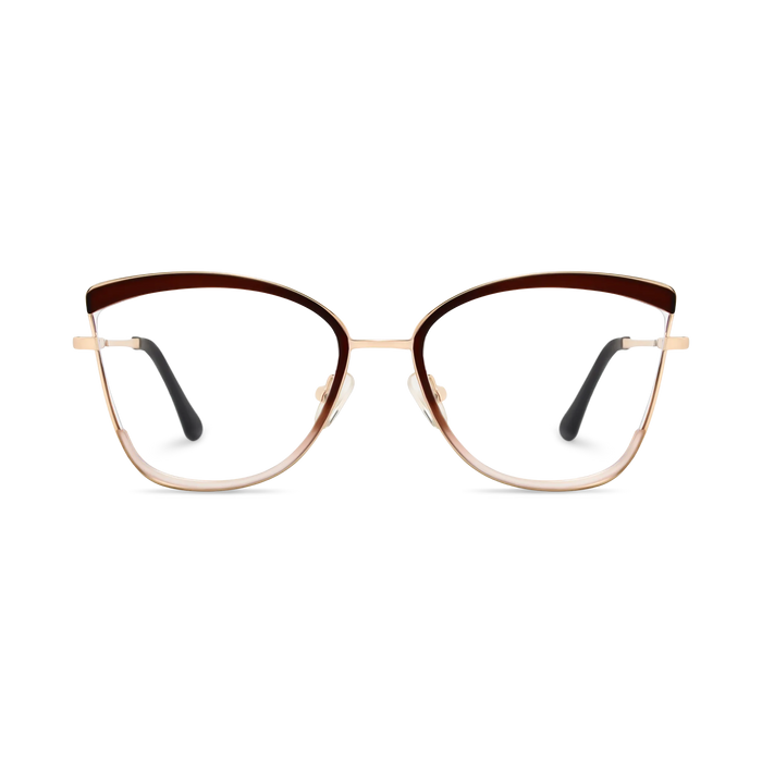 Eydology Brynlee Gold/Brown Women's Cat Eye Glasses 2