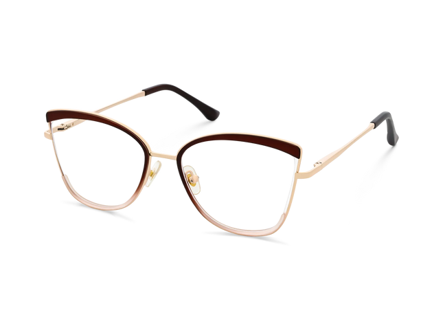 Eydology Brynlee Gold/Brown Women's Cat Eye Glasses 3