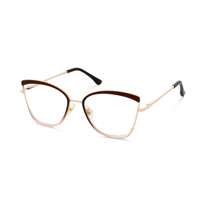 Eydology Brynlee Gold/Brown Women's Cat Eye Glasses 3