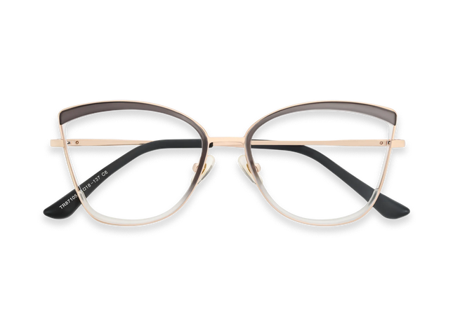 Eydology Brynlee Gold/Grey Women's Cat Eye Glasses 1