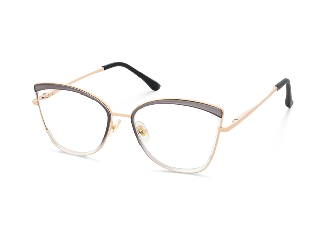 Eydology Brynlee Gold/Grey Women's Cat Eye Glasses 3