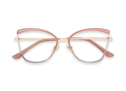 Eydology Brynlee Gold/Pink Women's Cat Eye Glasses 1