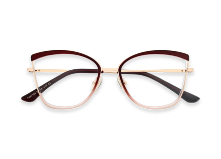 Eydology Brynlee Gold/Red Women's Cat Eye Glasses 1