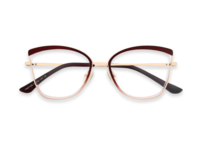 Eydology Brynlee Gold/Red Women's Cat Eye Glasses 1