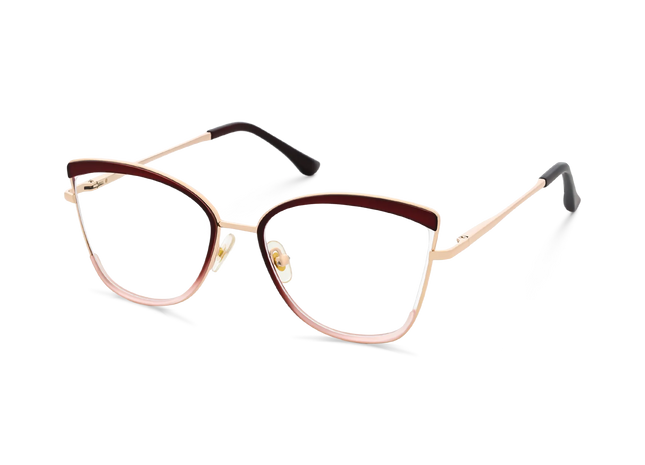 Eydology Brynlee Gold/Red Women's Cat Eye Glasses 3