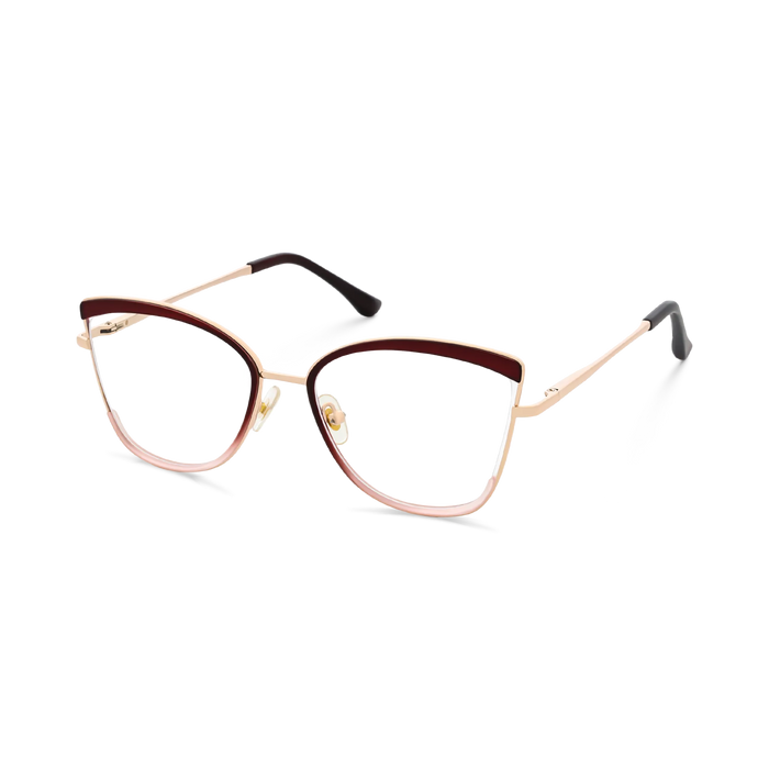 Eydology Brynlee Gold/Red Women's Cat Eye Glasses 3