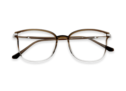Eydology Cali Clear Brown Blue Grey/Silver Glasses 1