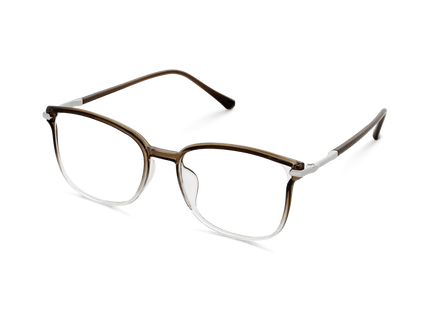 Eydology Cali Clear Brown Blue Grey/Silver Glasses 3