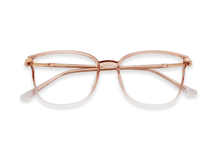 Eydology Cali Clear Pink Brown White/Rose Gold Glasses 1
