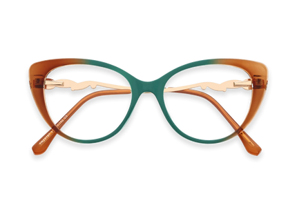 Eydology Caroline Deep Teal to Amber Gradient Women's Cat Eye Glasses 1