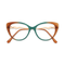 Eydology Caroline Deep Teal to Amber Gradient Women's Cat Eye Glasses 1
