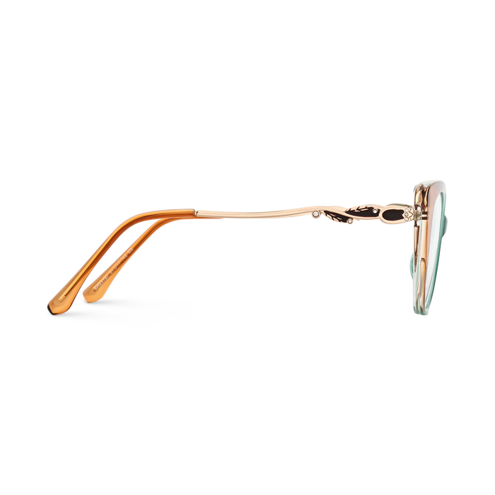 Eydology Caroline Deep Teal to Amber Gradient Women's Cat Eye Glasses 4