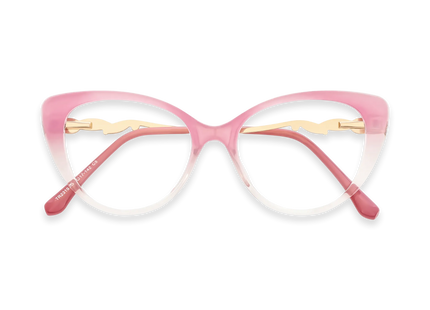 Eydology Caroline Milky Blush Pink to Clear Gradient Women's Cat Eye Glasses 1