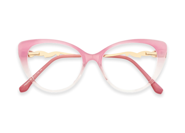Eydology Caroline Milky Blush Pink to Clear Gradient Women's Cat Eye Glasses 1