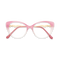 Eydology Caroline Milky Blush Pink to Clear Gradient Women's Cat Eye Glasses 1