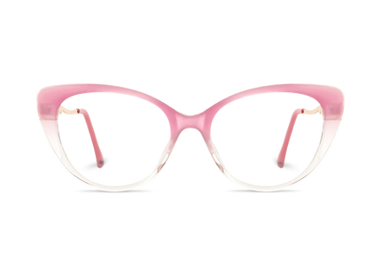 Eydology Caroline Milky Blush Pink to Clear Gradient Women's Cat Eye Glasses 2