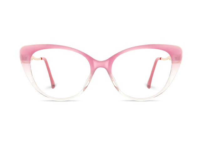 Eydology Caroline Milky Blush Pink to Clear Gradient Women's Cat Eye Glasses 2