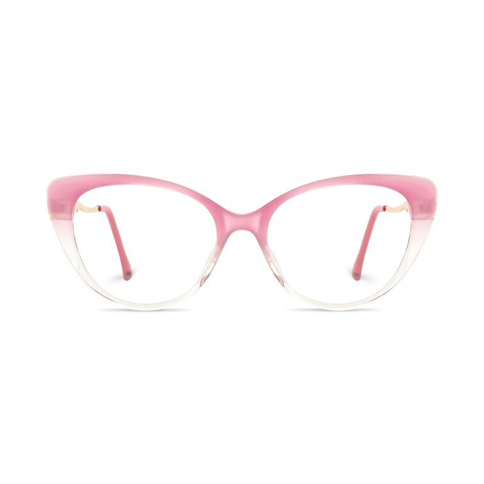 Eydology Caroline Milky Blush Pink to Clear Gradient Women's Cat Eye Glasses 2