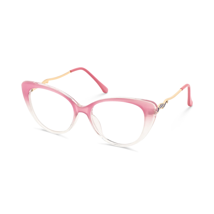 Eydology Caroline Milky Blush Pink to Clear Gradient Women's Cat Eye Glasses 3