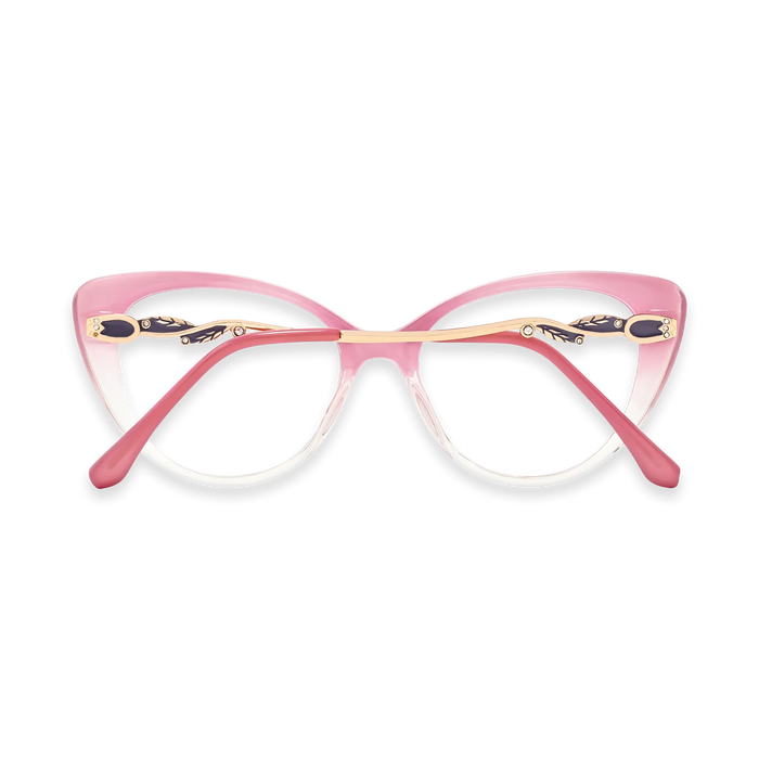 Eydology Caroline Milky Blush Pink to Clear Gradient Women's Cat Eye Glasses 5