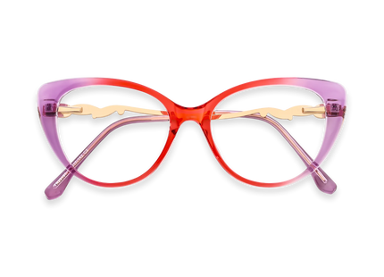 Eydology Caroline Red Purple Gradient Women's Cat Eye Glasses 1