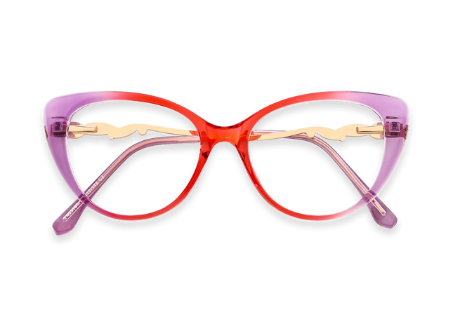 Eydology Caroline Red Purple Gradient Women's Cat Eye Glasses 1