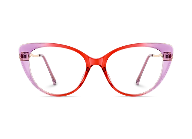 Eydology Caroline Red Purple Gradient Women's Cat Eye Glasses 2