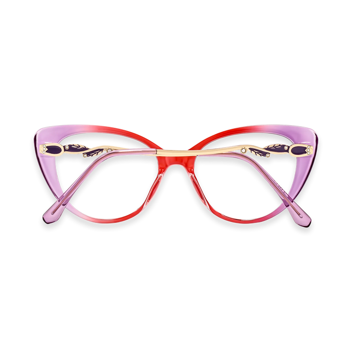 Eydology Caroline Red Purple Gradient Women's Cat Eye Glasses 5