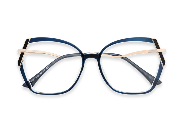 Eydology Cataleya Gold/Blue Women's Glasses 1