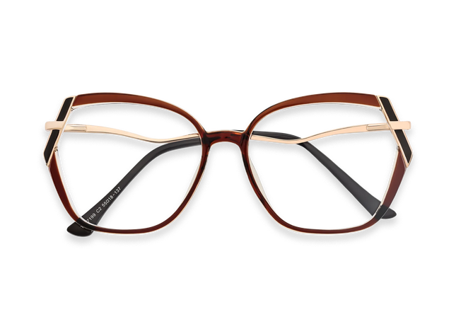 Eydology Cataleya Gold/Brown Women's Glasses 1