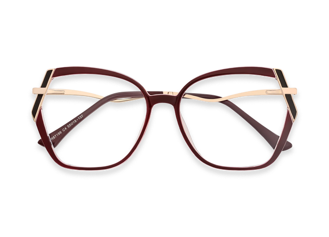 Eydology Cataleya Gold/Red Women's Glasses 1